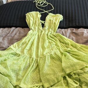 Free People Light Green Mini Dress
